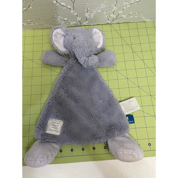 Demdaco Nancy Tillman Gray Elephant Blankie Lovey Flat Plush Security Blanket - Picture 7 of 8
